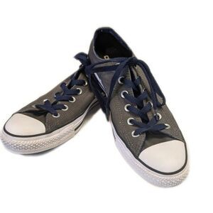 Converse All Stars gray & navy blue "double up" low top sneakers - 9